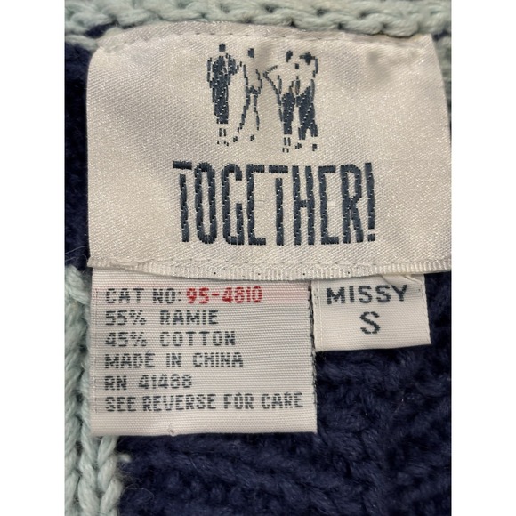 Vintage 90s Together! Knit Cardigan Sweater Teddy Bears Floral Women's S Grandma - Picture 10 of 10